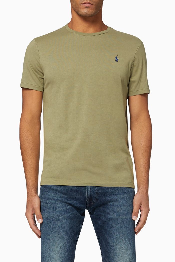 

Custom Slim Fit Crewneck Cotton T-Shirt, Green