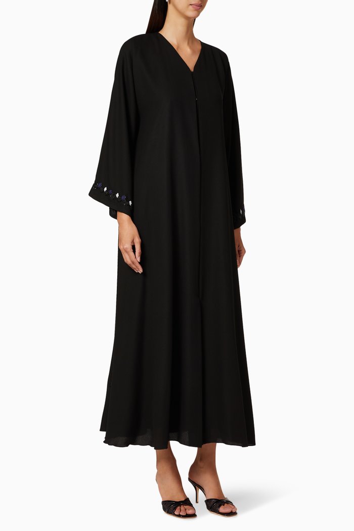 

Embellished Crepe Abaya, Black