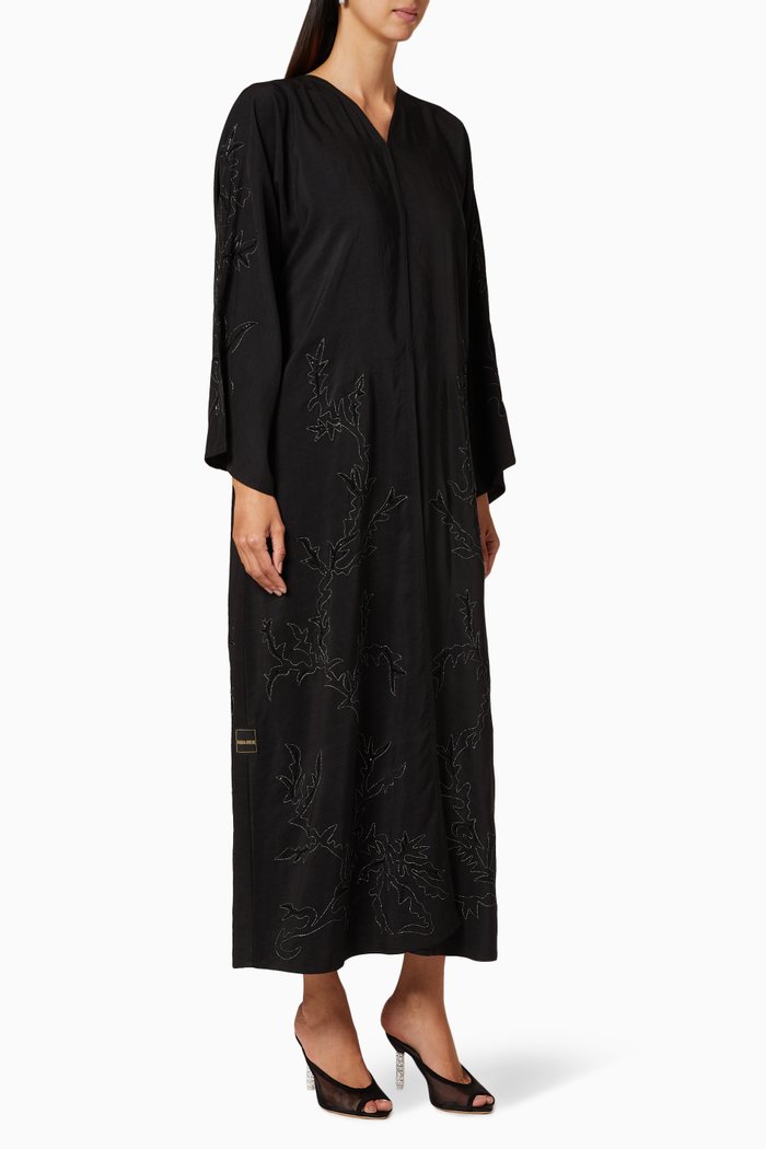 

Embellished Crepe Abaya, Black