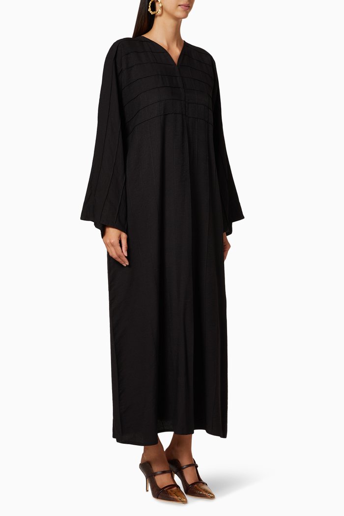 

Embroidered Crepe Abaya, Black