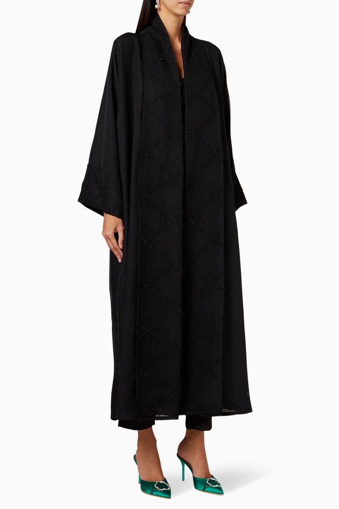 

Bead Embellished Abaya, Black
