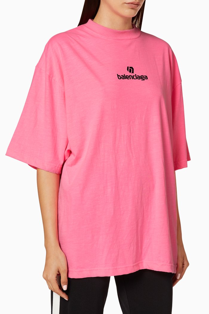 

Sponsor Extra Large Fit T-Shirt in Wrinkled Jersey, Pink