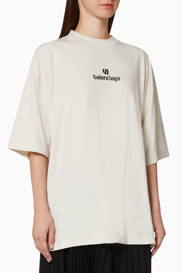 

Sponsor Extra Large Fit T-Shirt in Wrinkled Jersey, White