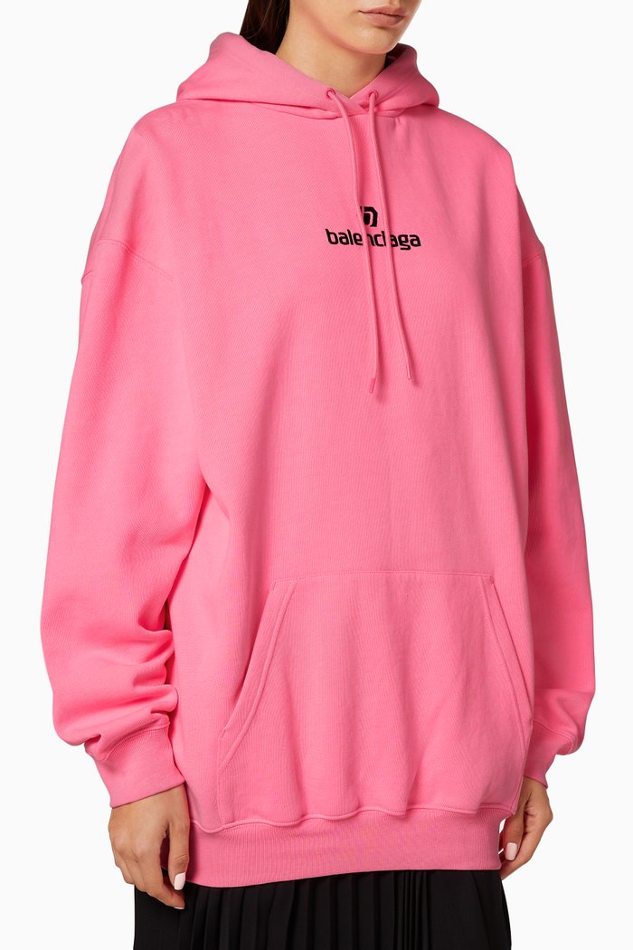 

Sponsor Medium Fit Hoodie in Curly Fleece, Pink