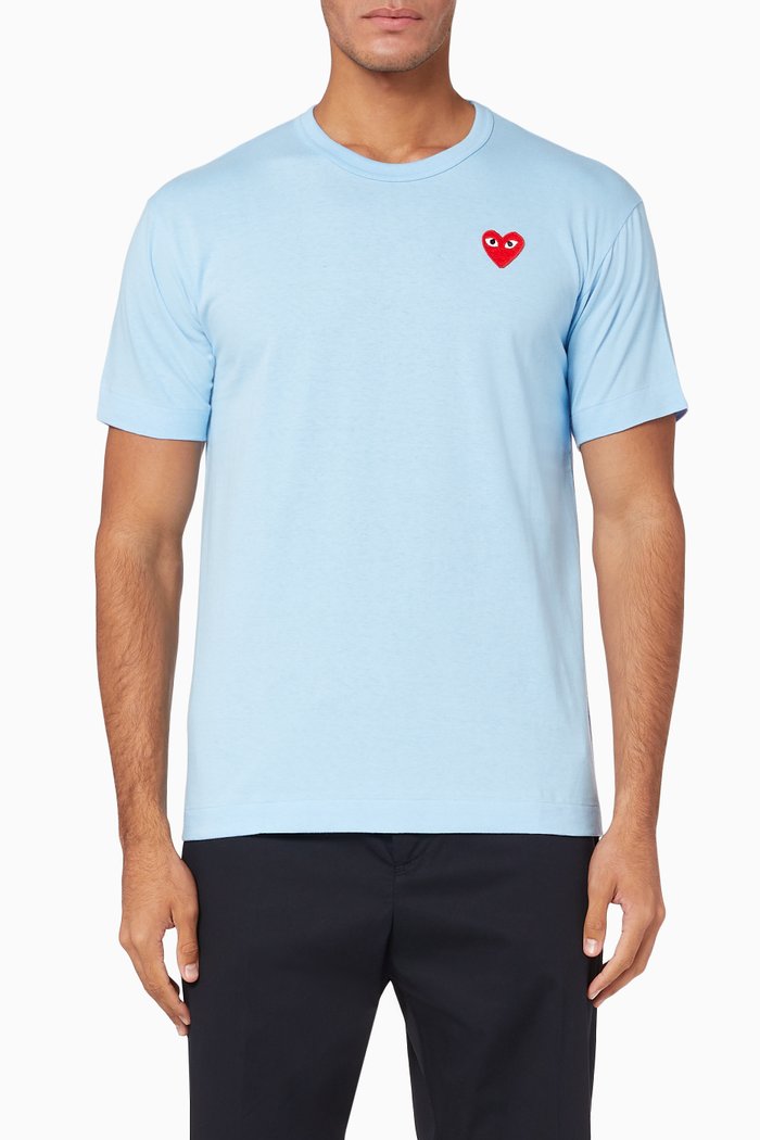 

Basic Logo Appliqué Cotton T-shirt, Blue