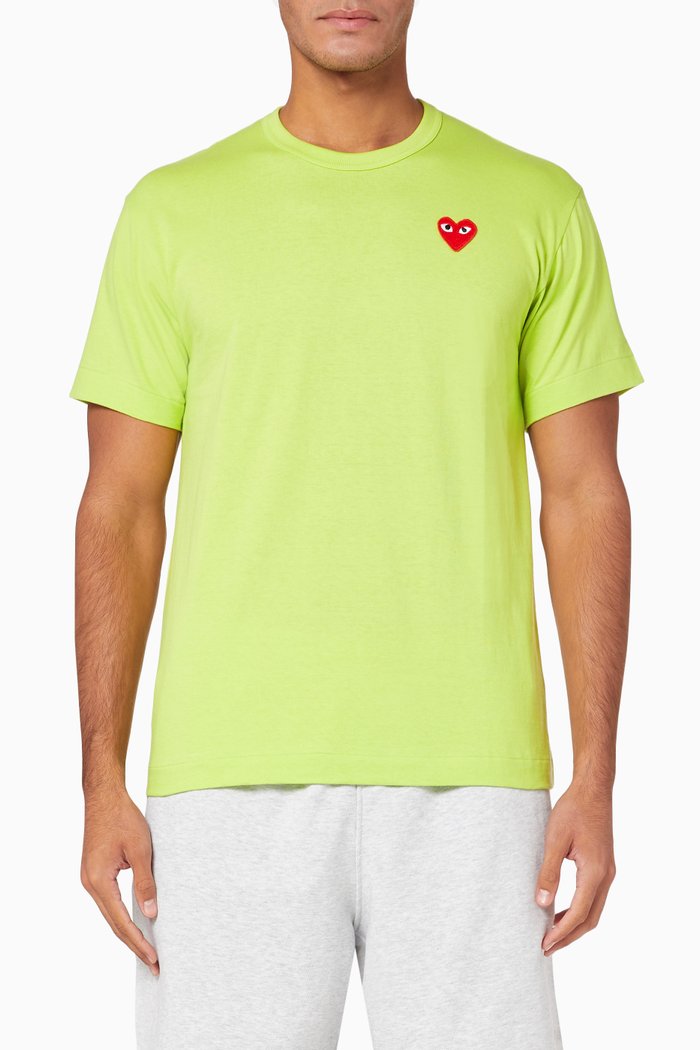 Basic Logo Appliqué Cotton T-shirt, Green