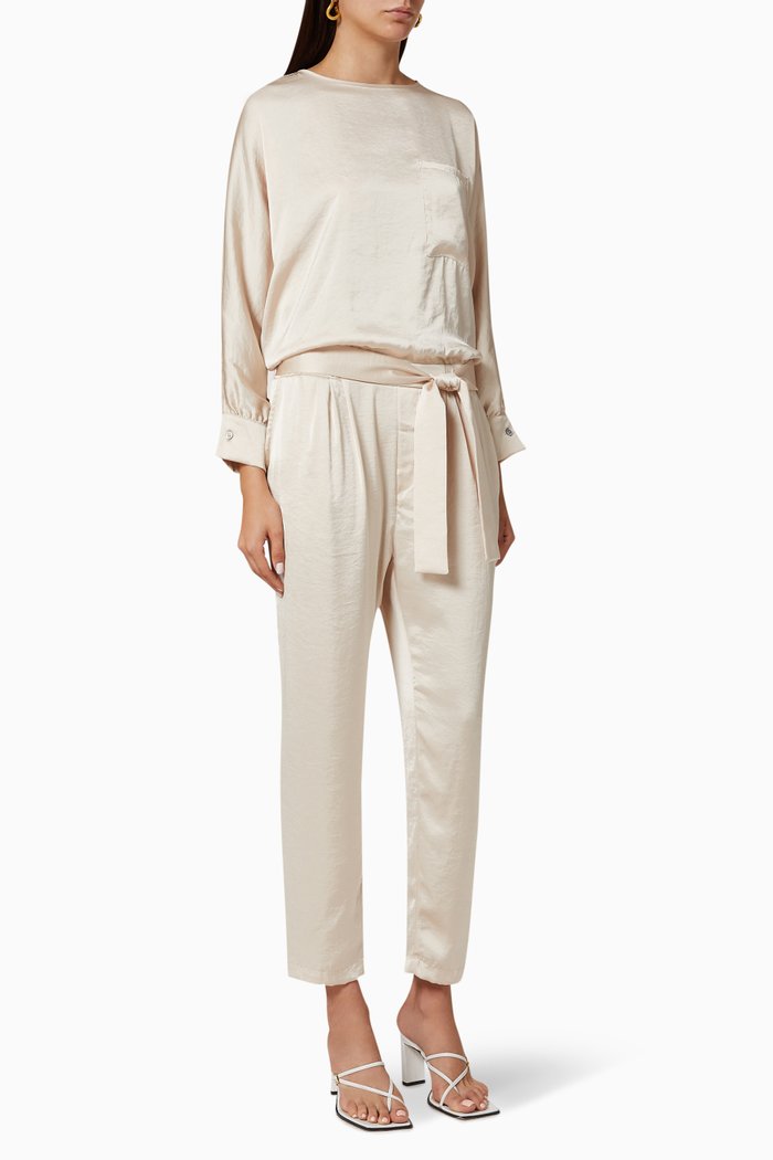 

Harper Satin Jumpsuit, Neutral