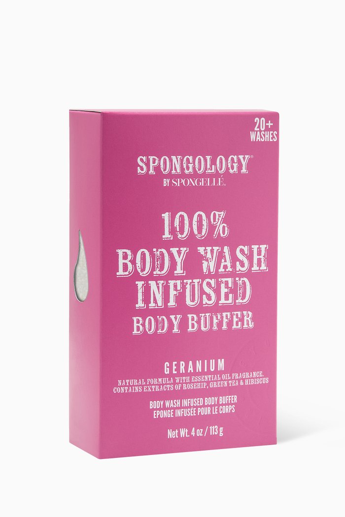 

Geranium Spongology Body Wash Infused Buffer, 113g, Multicolour