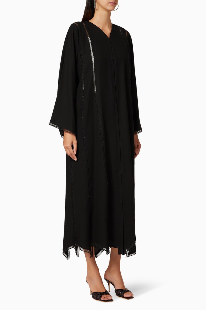 

Lace Embellished Abaya, Black