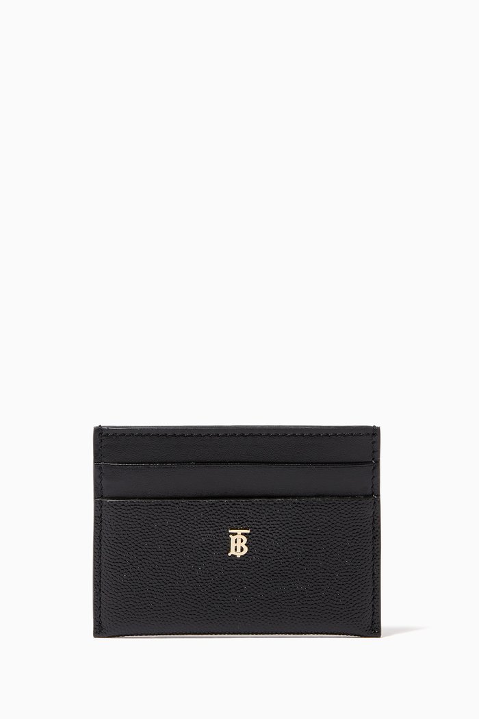 

Monogram Motif Card Case in Grainy Leather, Black