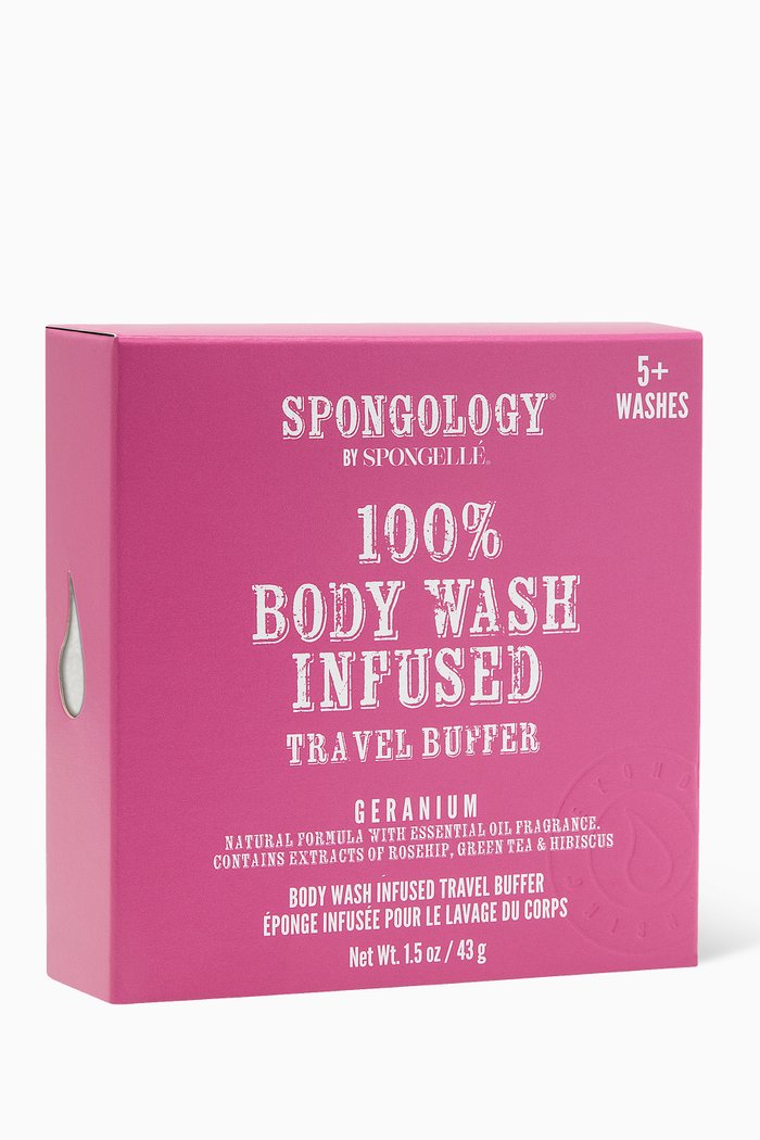 

Geranium Spongology Body Wash Infused Travel Buffer, 43g, Multicolour