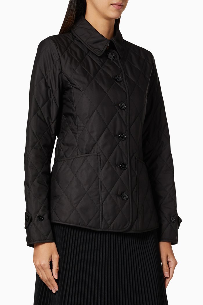 

Diamond Quilted Thermoregulated Jacket, Black