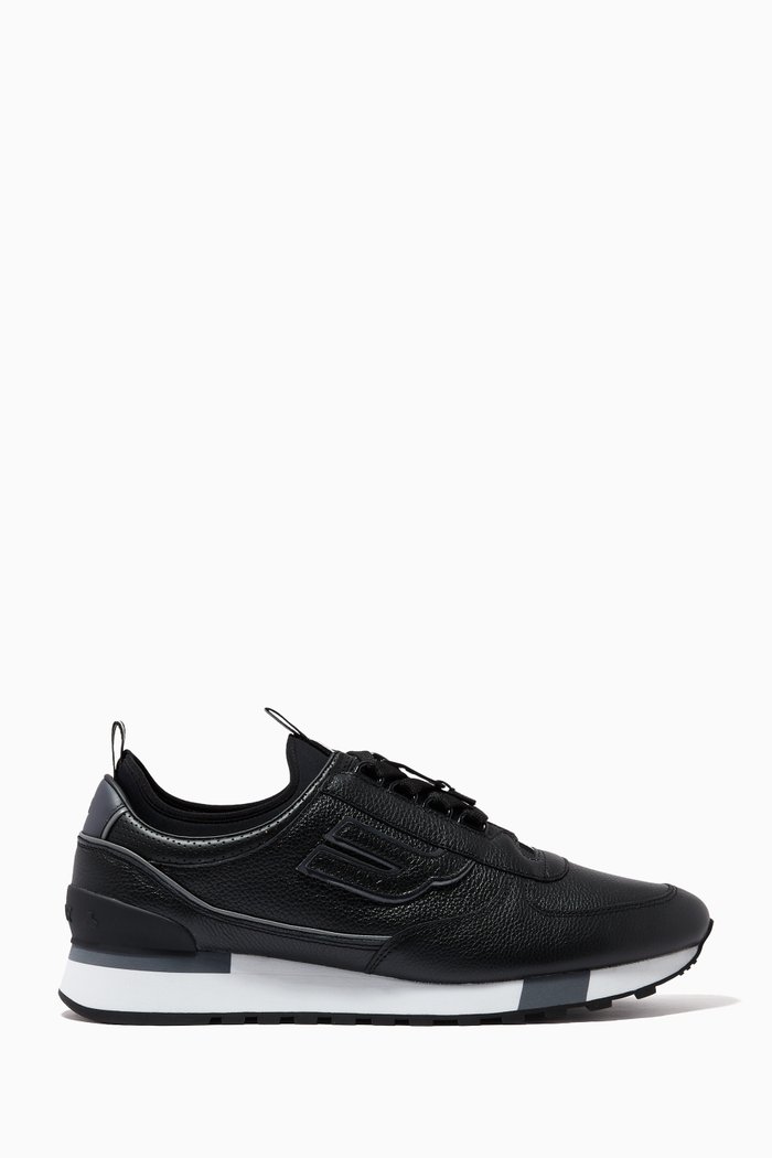 

Grody Sneakers in Leather, Black