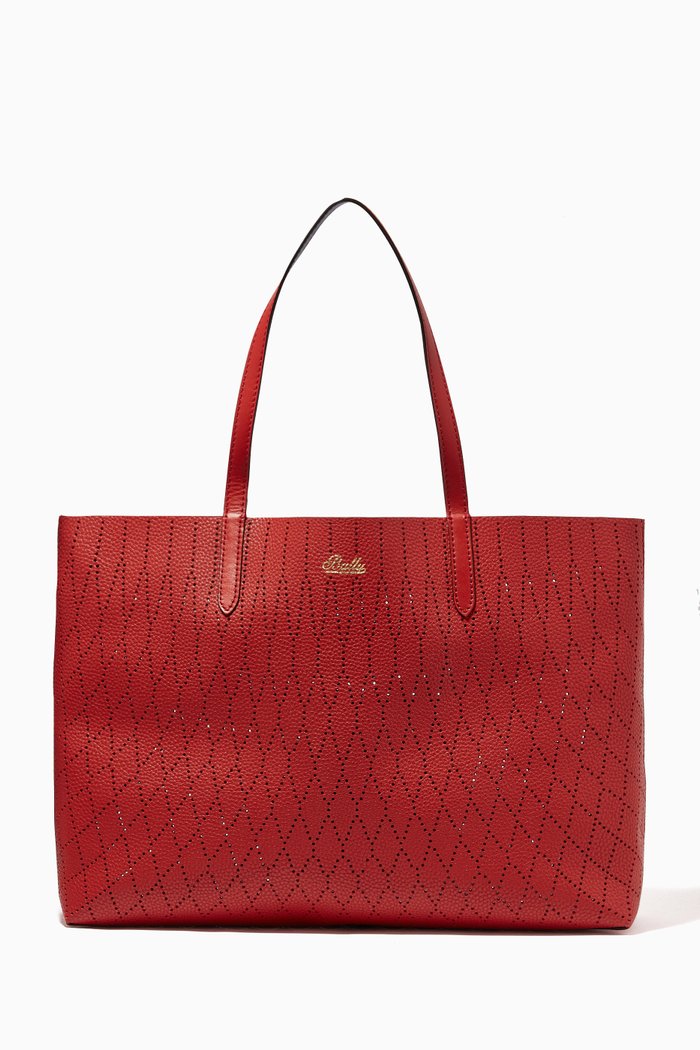 

Rory Reversible Tote Bag in Leather, Red