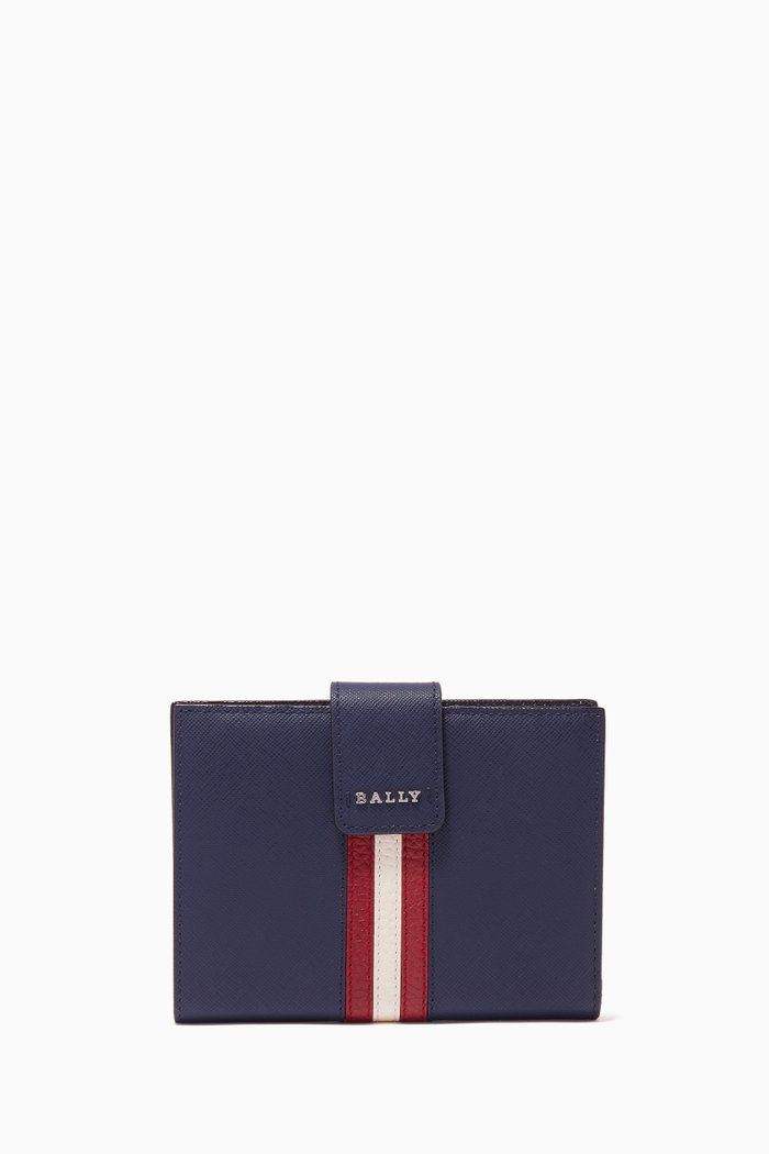 Sapril Wallet in Leather, Blue