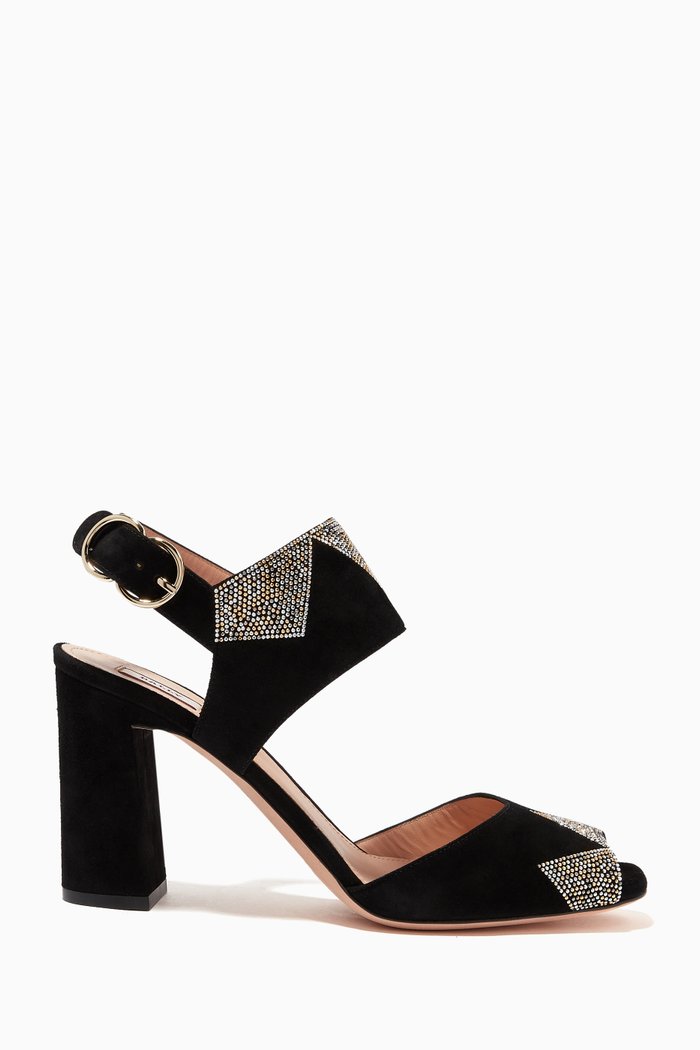 

Blake 85 Sandals in Suede Leather, Black