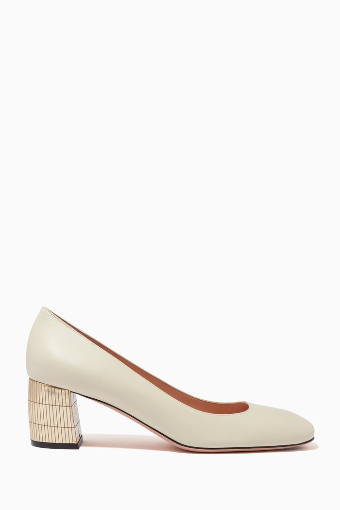 

Emily 55 Pumps in Leather, White
