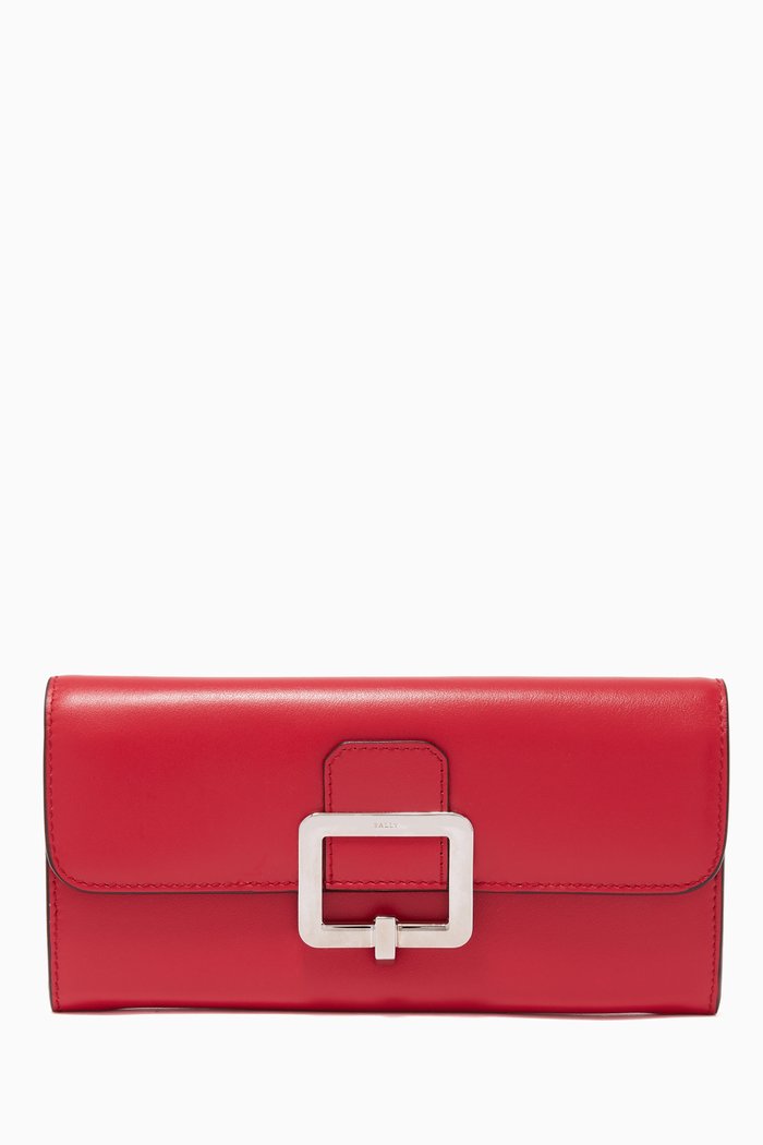 

Jinney Continental Wallet in Smooth Leather, Red