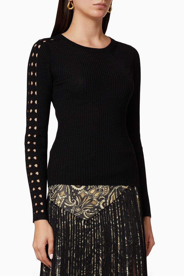 

Hazel Wool-Blend Sweater, Black