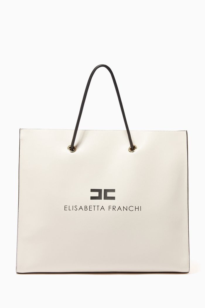 

Logo 10/22 Maxi Bag in Faux Leather, White