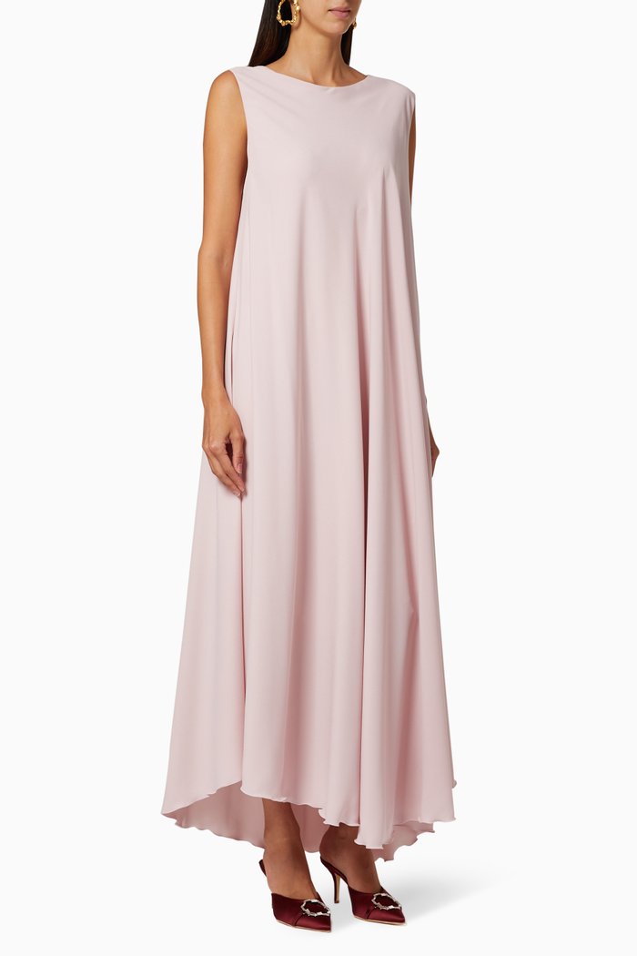 

Flared Crepe Dress, Pink