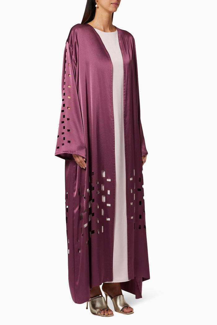 

Laser Cut Satin Kaftan﻿, Purple