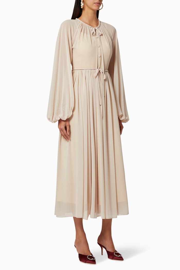 

Chiffon Midaxi Dress, Neutral