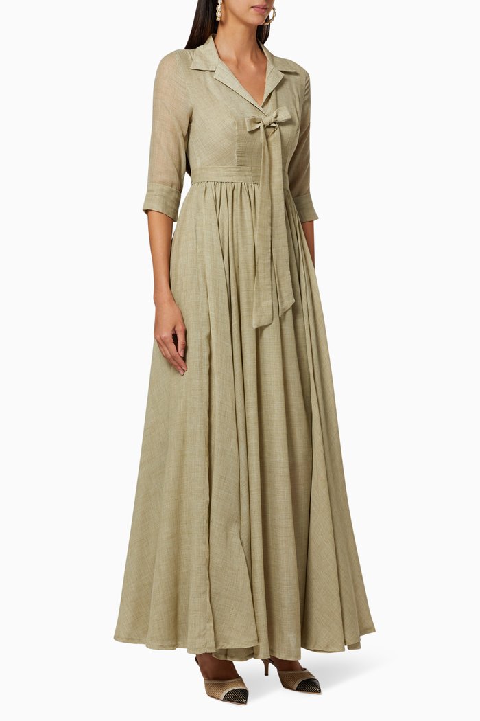 

Linen Blend Maxi Dress, Green