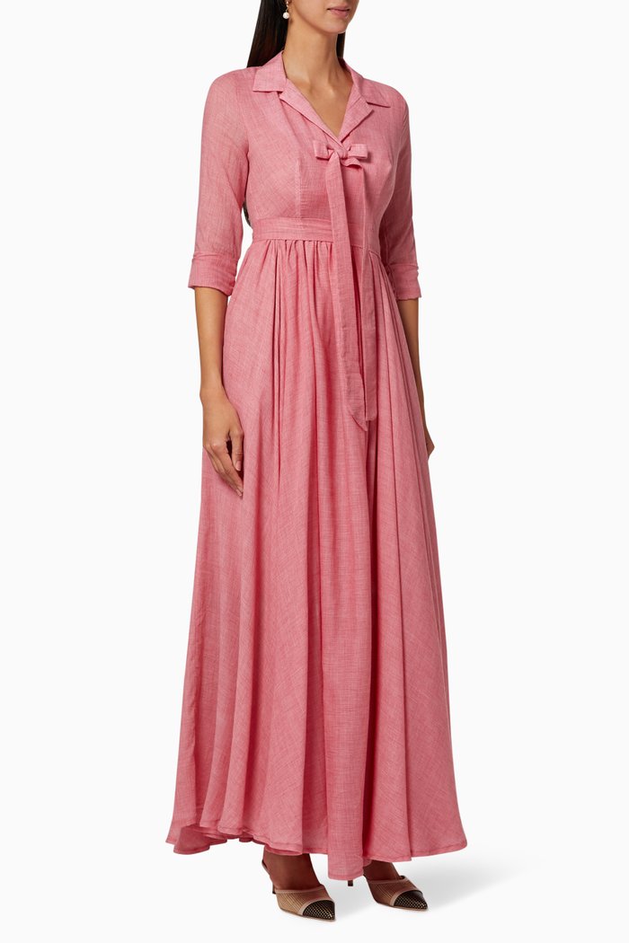 

Linen Blend Maxi Dress, Pink