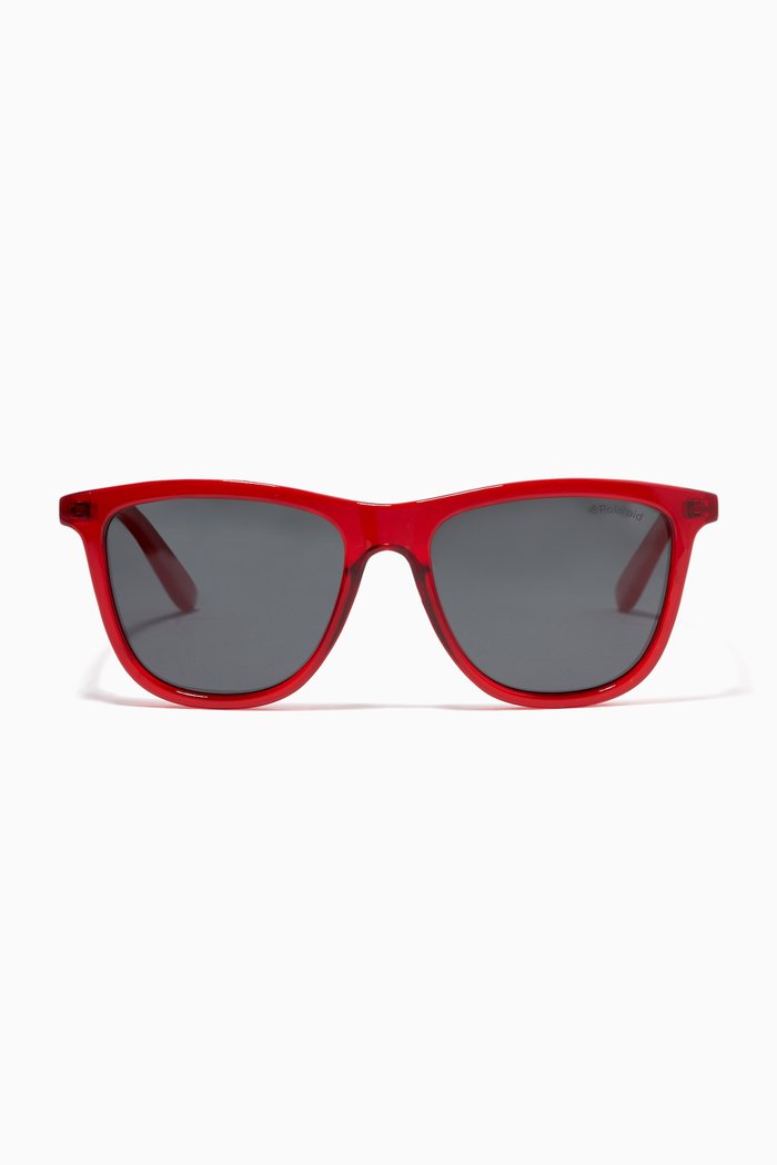 

8027/S Square Sunglasses in Acetate, Red