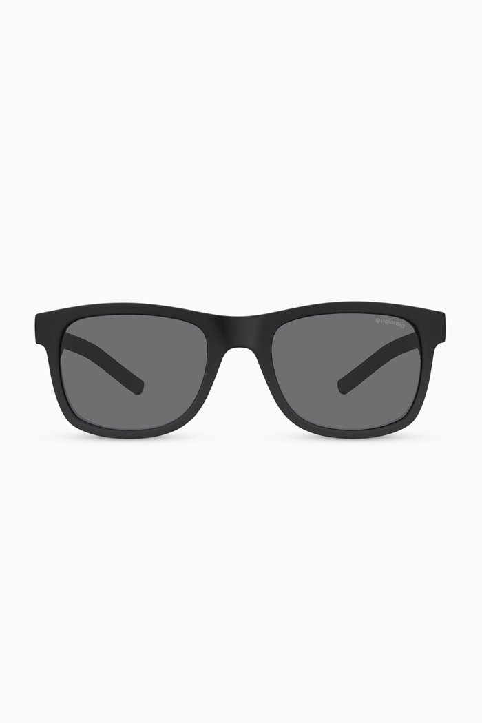 8020/S Square Sunglasses in Plastic, Black