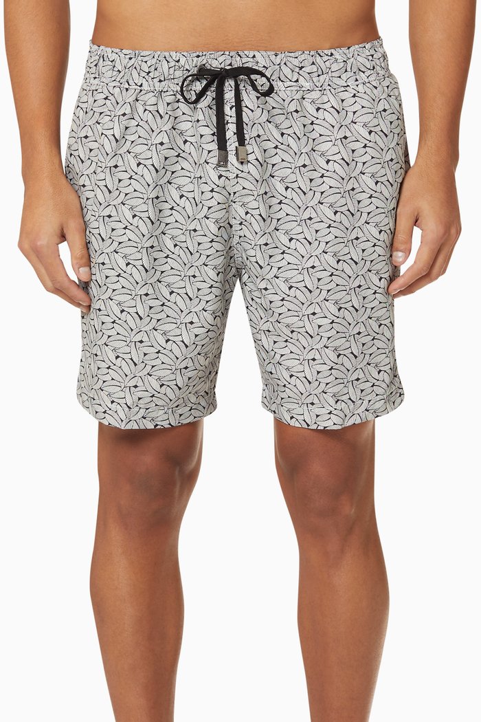 

Charles Liberty Leaves 7" Swim Trunks, Black