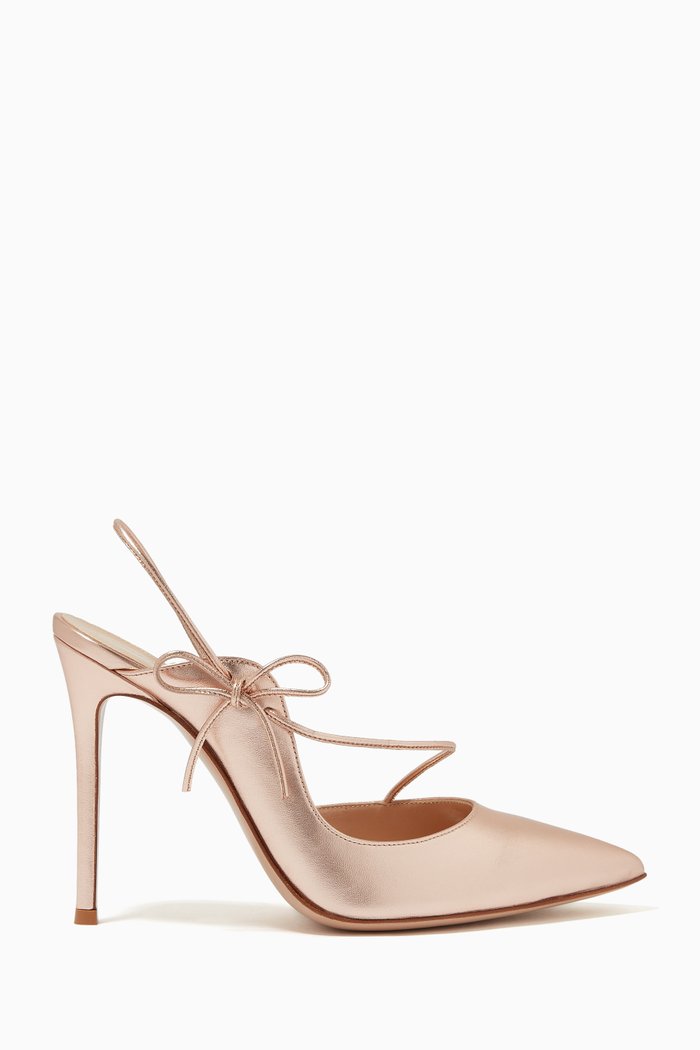

D'Orsay 105 Tie-Up Mules in Metallic Nappa, Gold