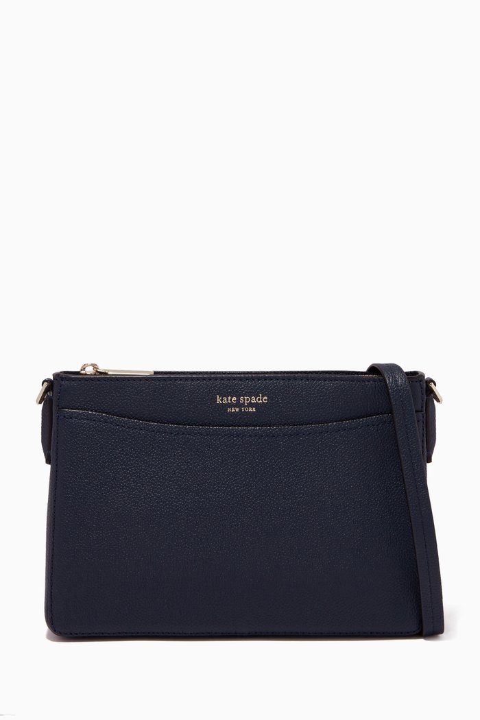 

Margaux Medium Convertible Crossbody Bag in Leather, Blue