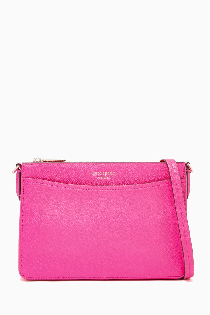 

Margaux Medium Convertible Crossbody Bag in Leather, Pink