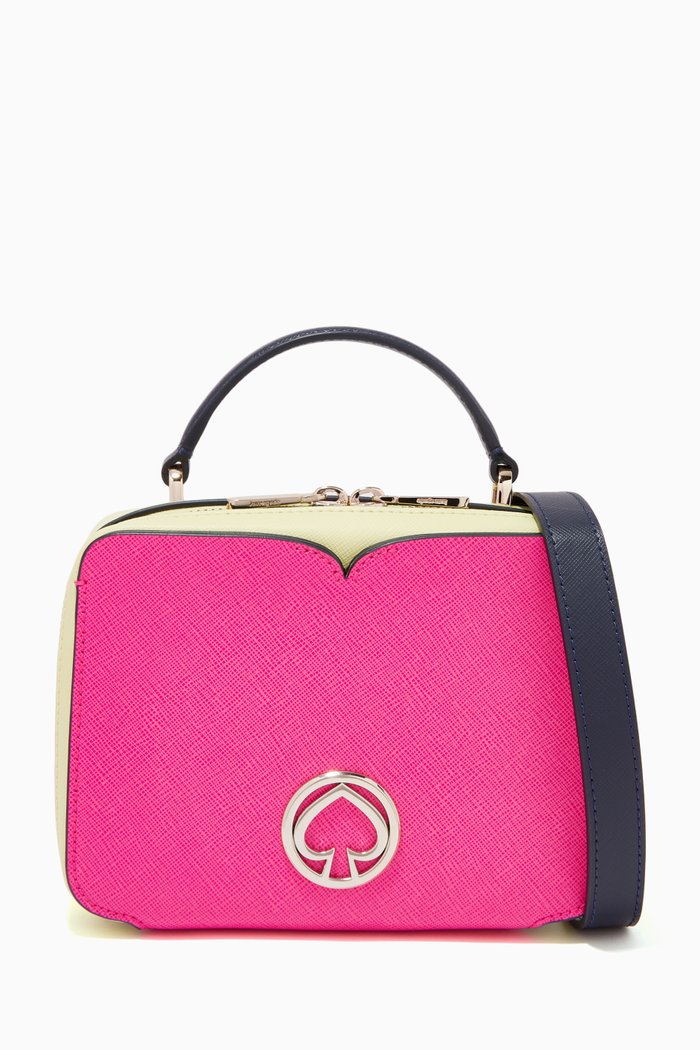 

Vanity Mini Top Handle Bag in Leather, Pink