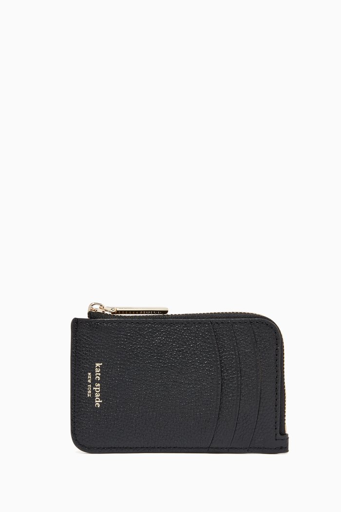 

Margaux Zip Cardholder in Leather, Black
