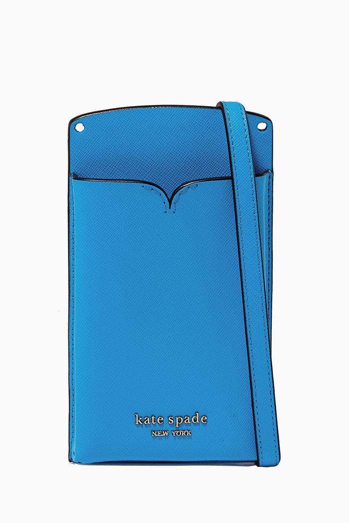 

Spencer Slim Crossbody Bag in Leather, Blue