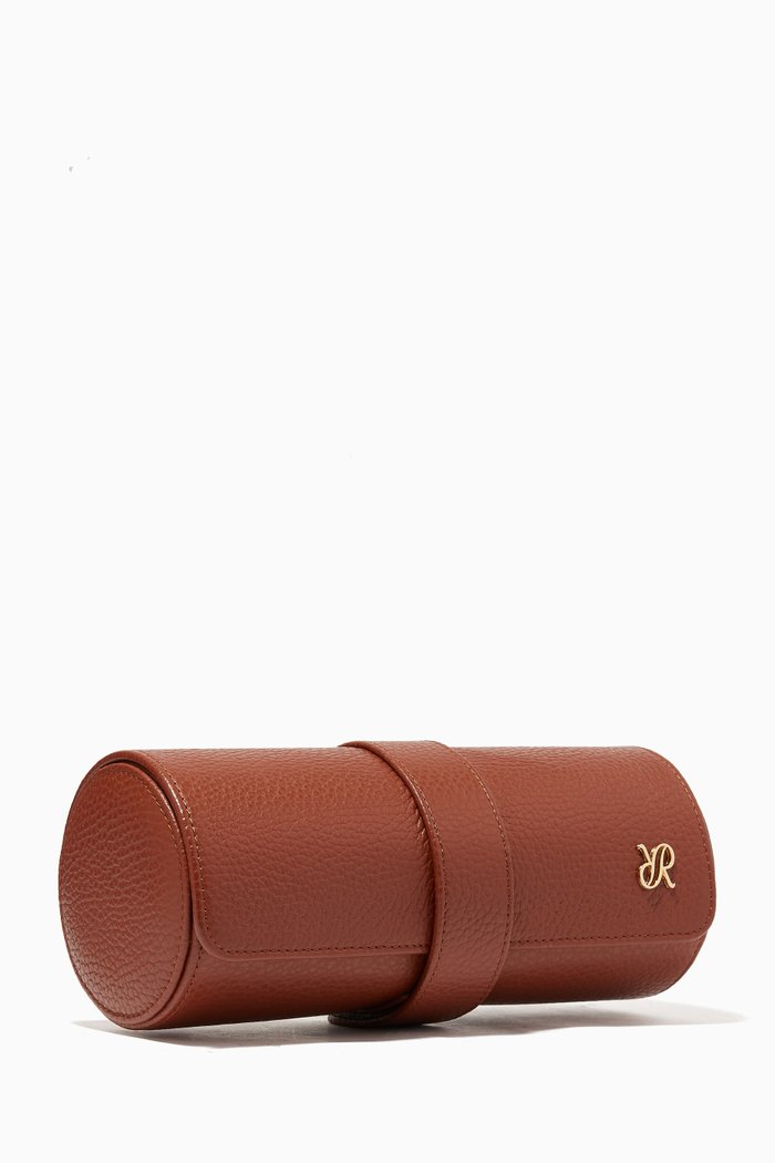

Berkeley Three Watch Roll in Leather, Brown