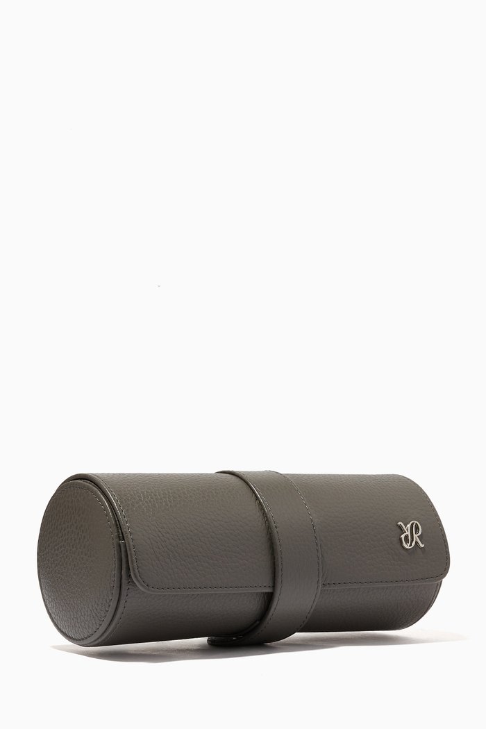 

Berkeley Three Watch Roll in Leather, Grey