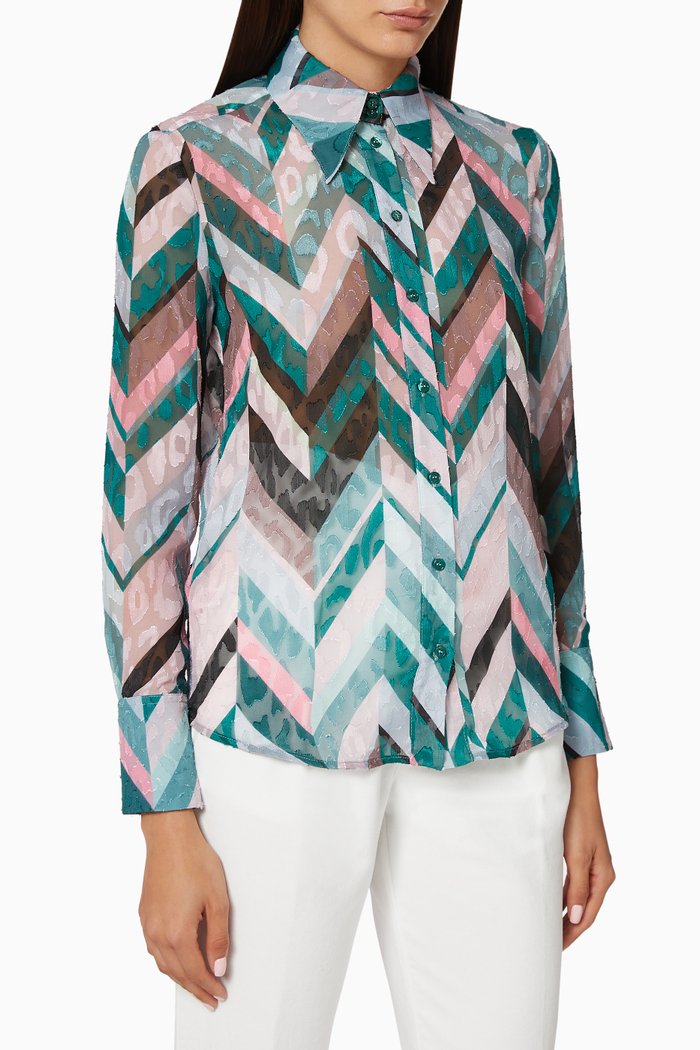 Irradiazione Chevron Striped Shirt, Multicolour