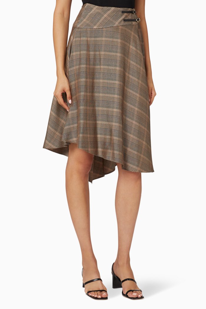 

Didaco Checked Asymmetric Skirt, Multicolour