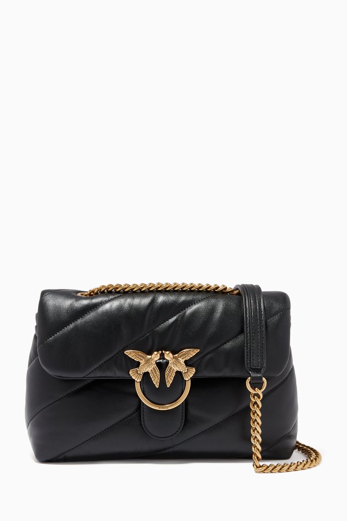 

Classic Love Puff Quilted Bag in Nappa Leather, Black