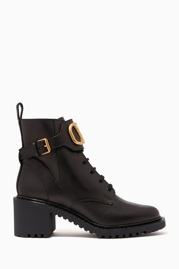 

VLOGO 75 Combat Boots in Leather, Black