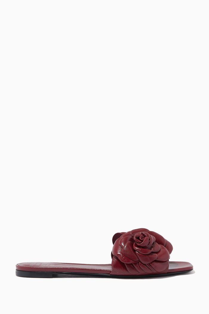 

Valentino Garavani 03 Rose Edition Atelier Slide Sandals in Nappa, Burgundy