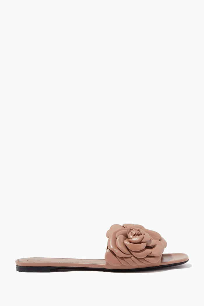 Valentino Garavani 03 Rose Edition Atelier Slide Sandals in Nappa, Pink