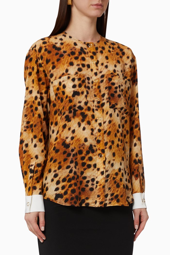 

Spotted Monkey Silk Twill Shirt, Multicolour