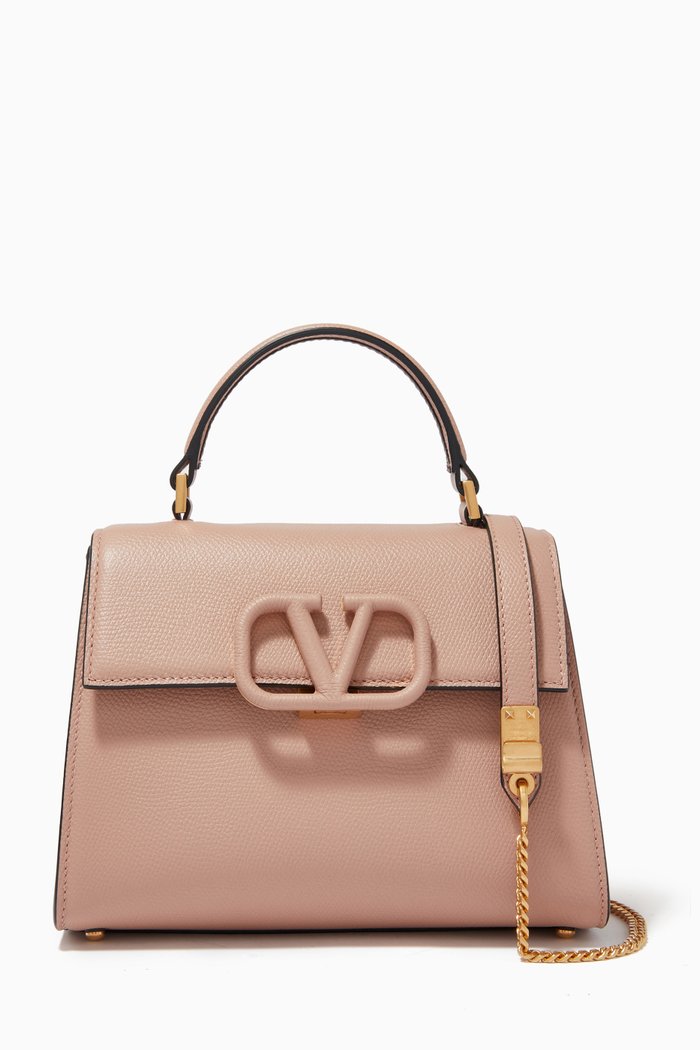 

Valentino Garavani VSLING Small Bag in Grainy Calfskin, Pink