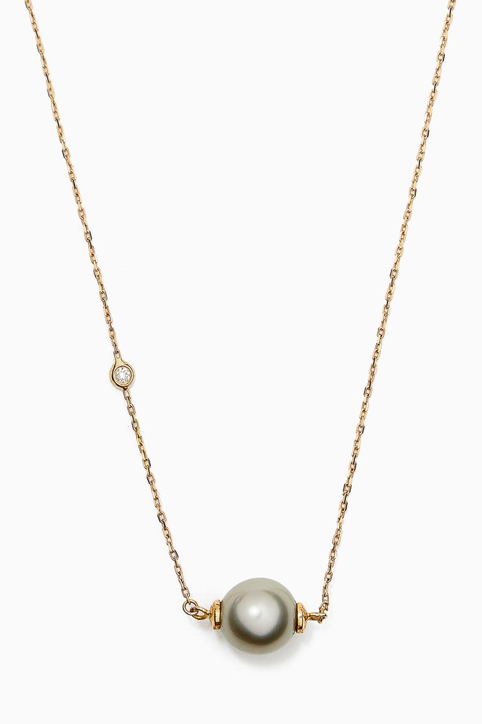 

Links of Love My First Pearl Diamond Necklace in 18kt Yellow Gold