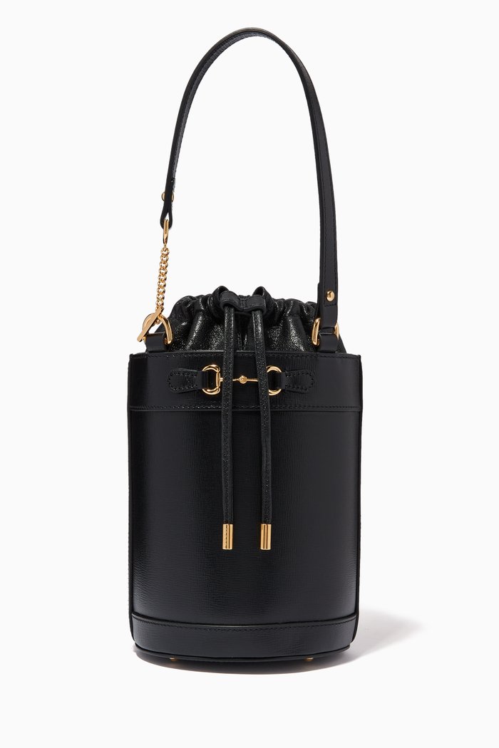 

Small Horsebit 1955 Bucket Bag in Leather, Black